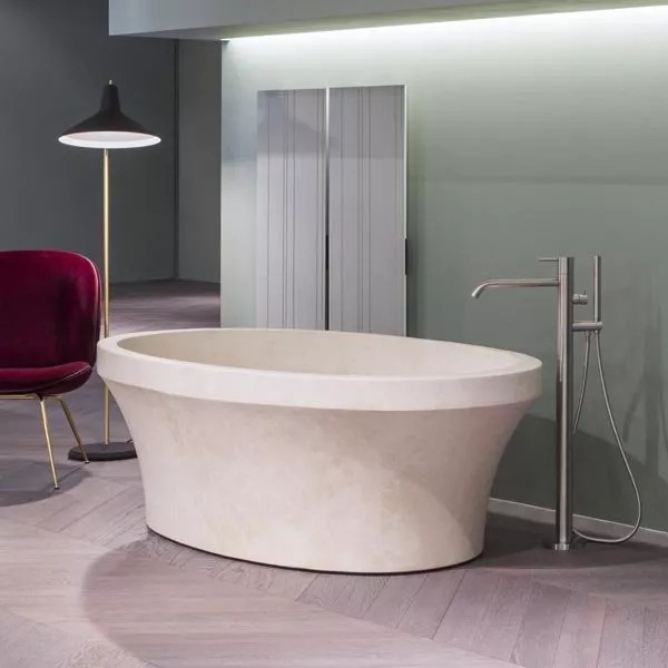antoniolupi EPOQUE Badewanne aus Naturstein, 180x92x55cm, moon stone-EPOQUE-PIETRALUNA