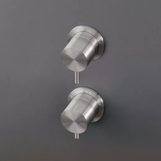 cea MIL 61 Wand-Thermostat mit 1 Absperrventil, edelstahl satiniert-MIL61S