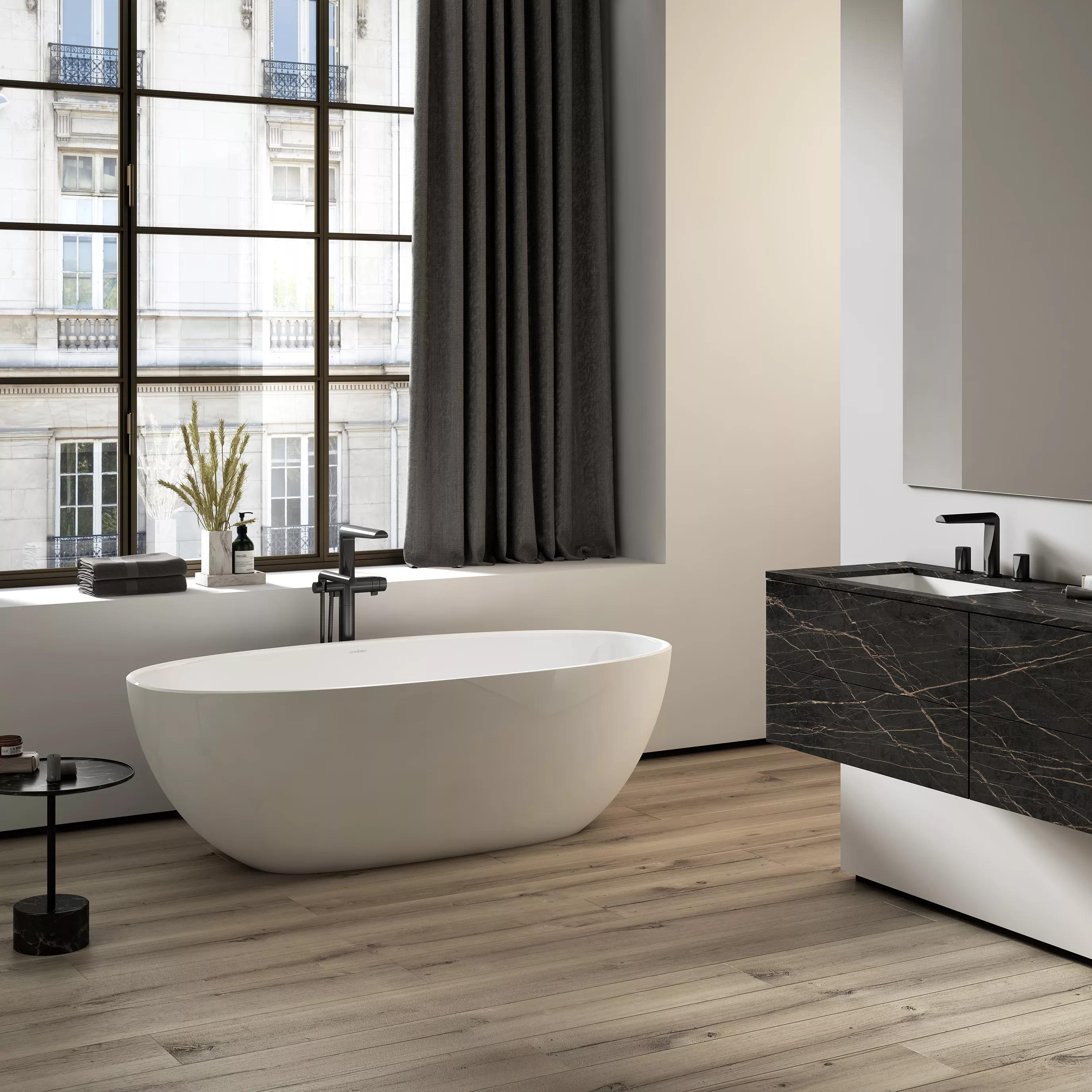 victoria + albert BARCELONA freistehende Badewanne, 170x81x54cm-BA2M-N-SM-NO