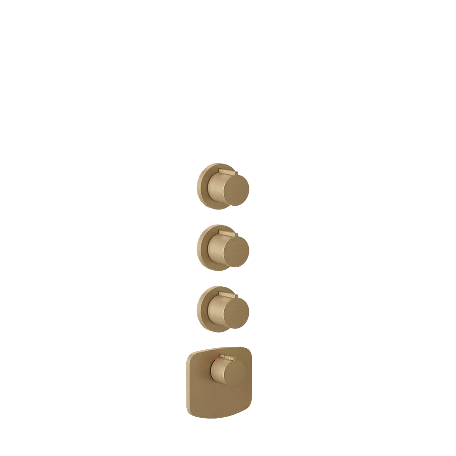 Gessi ANELLO Außenteil für Hochleistungsthermostat zur Wandmontage, 3-Wege, mit einzelnen Rosetten, warmes bronze gebürstet PVD - 43236726 Gessi ANELLO Außenteil für Hochleistungsthermostat zur Wandmontage, 3-Wege, mit einzelnen Rosetten, warmes bronze gebürstet PVD - 43236726