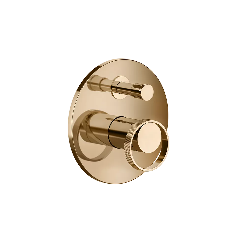 Gessi ANELLO Außenteil für Unterputz-Einhebelmischer für die Dusche/Wanne zur Wandmontage, mit automatischer 2-Wege-Umstellung zum Ziehen, Durchmesser Kartusche: 35mm, warmes bronze PVD - 63377735