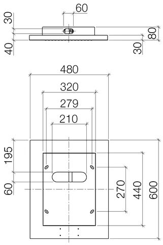 Dornbracht BIG RAIN Regenpaneel für Deckeneinbau bzw. -unterbau, edelstahl poliert-41400979-85