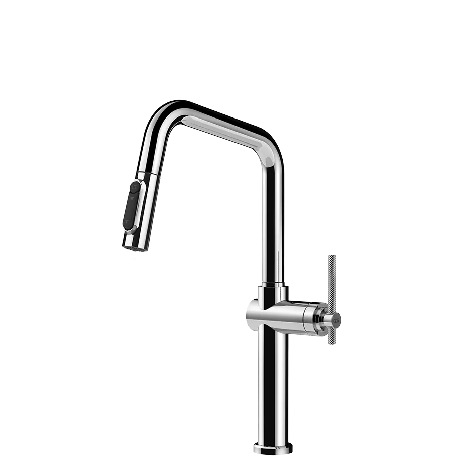 Gessi HABITO FILTERED Einhebelmischer mit Schwenkarm und Auszugsbrause mit 2 Strahlfunktionen, mit Filterwasserfunktion, zur Kombination mit dem Filtrationskit 01595, chrom - 60852031
