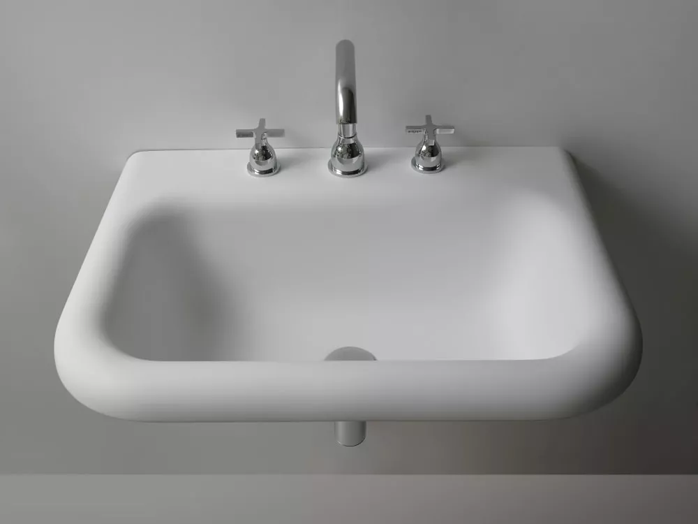 Agape OTTOCENTO Wandbecken aus Cristalplant®, Breite: 70cm, Tiefe: 50cm, Höhe: 19,6cm, mit 3 Hahnlöchern, innen weiß matt, außen weiß matt - ACER07663RZZ Agape OTTOCENTO Wandbecken aus Cristalplant®, Breite: 70cm, Tiefe: 50cm, Höhe: 19,6cm, mit 3 Hahnlöchern, innen weiß matt, außen weiß matt - ACER07663RZZ