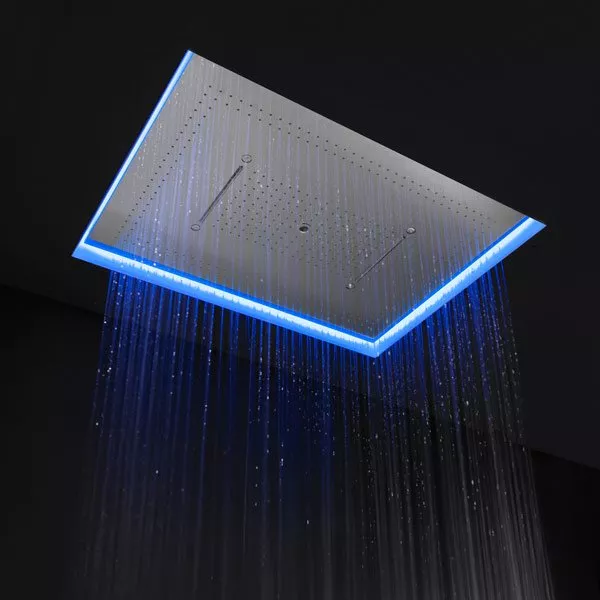 antoniolupi METEO XXL Decken-Einbaukopfbrause mit Wasserfall mit LED, edelstahl poliert/weiß-METEOXXL_BAL