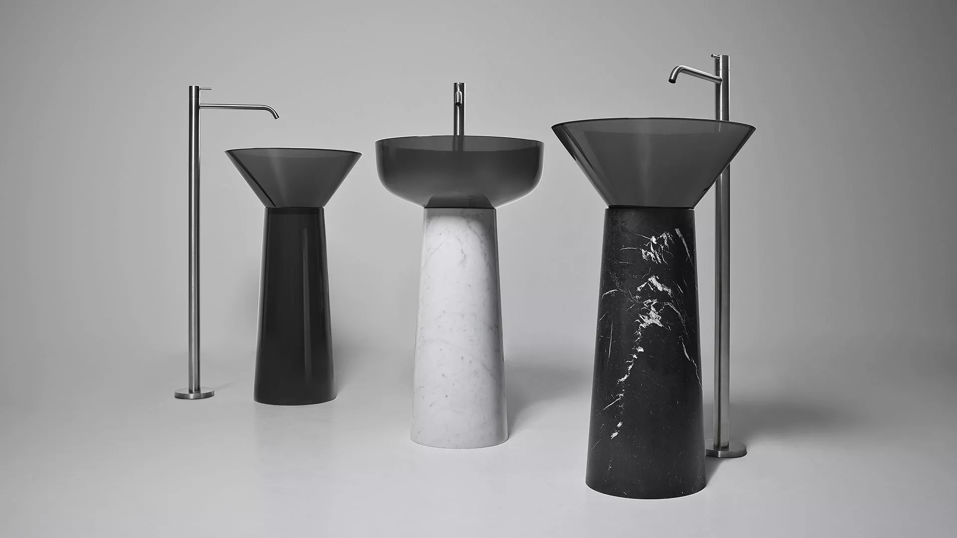 antoniolupi ALBUME Standsäule aus Marmor, D:28cm, H:65,5cm-ALBUME21-NEROMARQUINIA