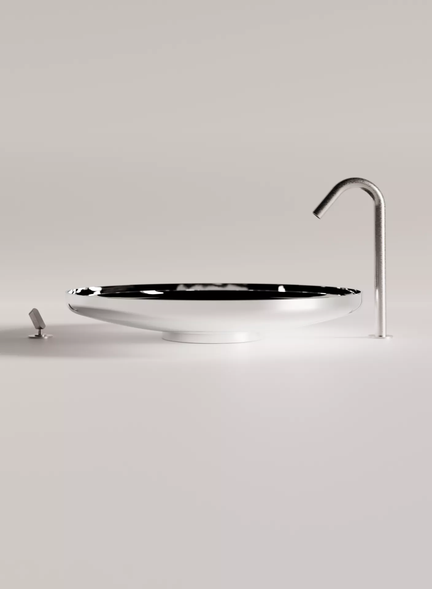 Agape UFO Aufsatzbecken aus Edelstahl, Durchmesser: 60cm, Höhe: 9,5cm, inklusive Ablaufgarnitur, edelstahl poliert - ACERUFO95A