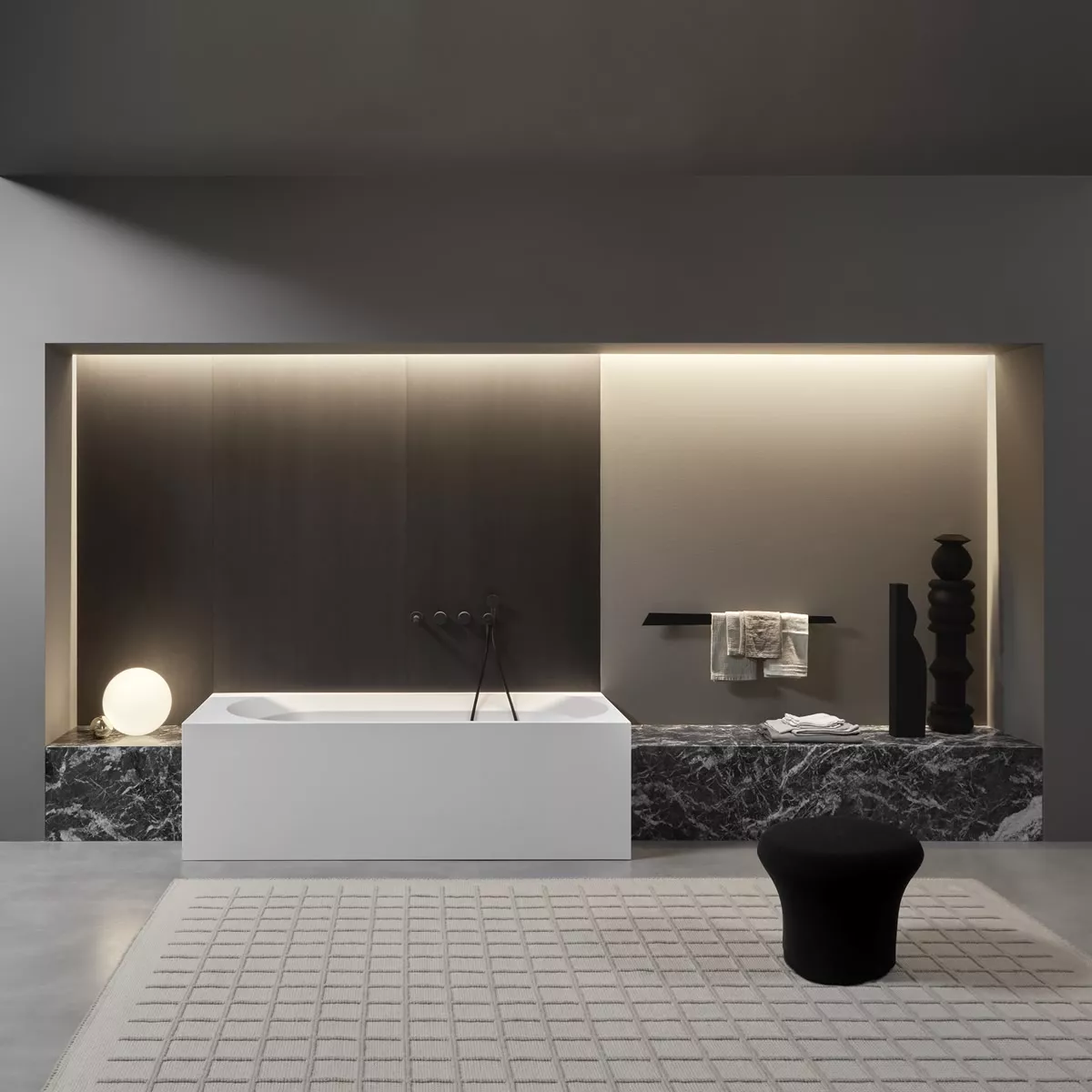 antoniolupi OASI rechteckige freistehende Badewanne aus Cristalplant®, Breite: 170cm, Tiefe: 75cm, weiß matt-OASI70