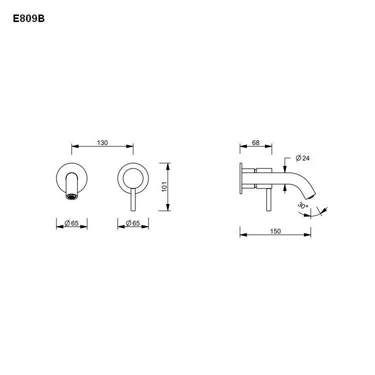 Fantini NOSTROMO Wand-Waschtisch-Eingriffmischer-5002E809B