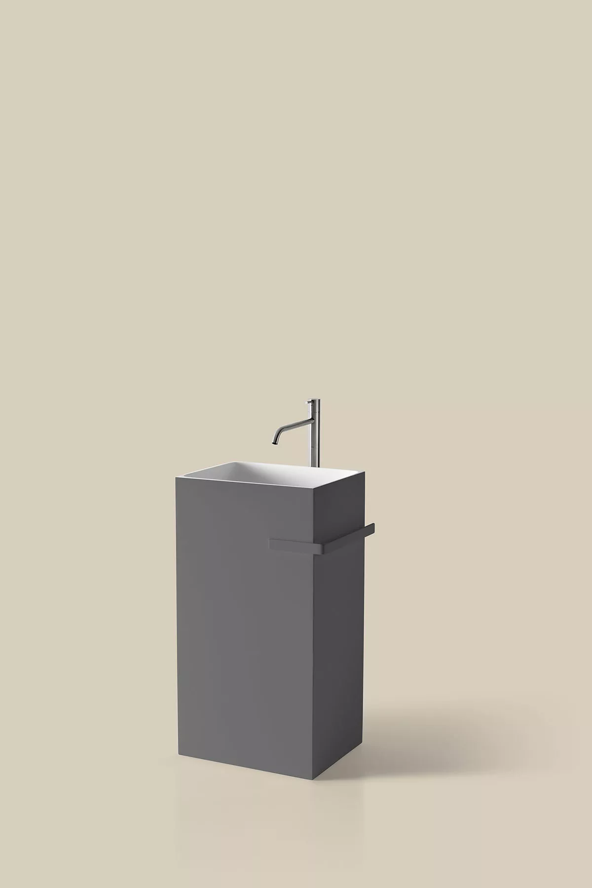 antoniolupi FUSTO freistehendes Waschbecken aus Flumood®, Breite: 45cm, Tiefe: 35cm, Höhe: 85cm, innen weiß matt, außen lackiert nach antoniolupi Farbkarte - FUSTO-5-DIV