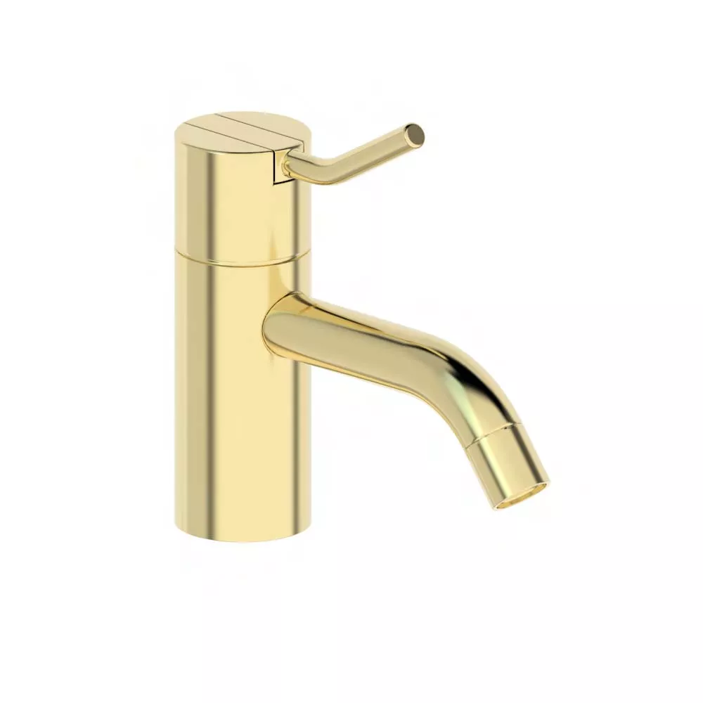 vola HV1M Waschtisch-Einhebelmischer, Höhe:120mm, Ausladung:114mm, ohne Ablaufgarnitur, Hebel:60mm, messing poliert-HV1M-19 vola HV1M Waschtisch-Einhebelmischer, Höhe:120mm, Ausladung:114mm, ohne Ablaufgarnitur, Hebel:60mm, messing poliert-HV1M-19