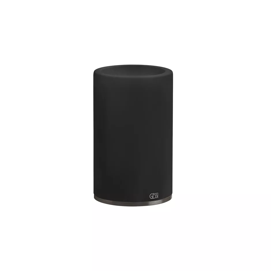 Gessi 316 Becherhalter mit schwarzem Becher als Standversion, metall schwarz gebürstet PVD - 54732707 Gessi 316 Becherhalter mit schwarzem Becher als Standversion, metall schwarz gebürstet PVD - 54732707
