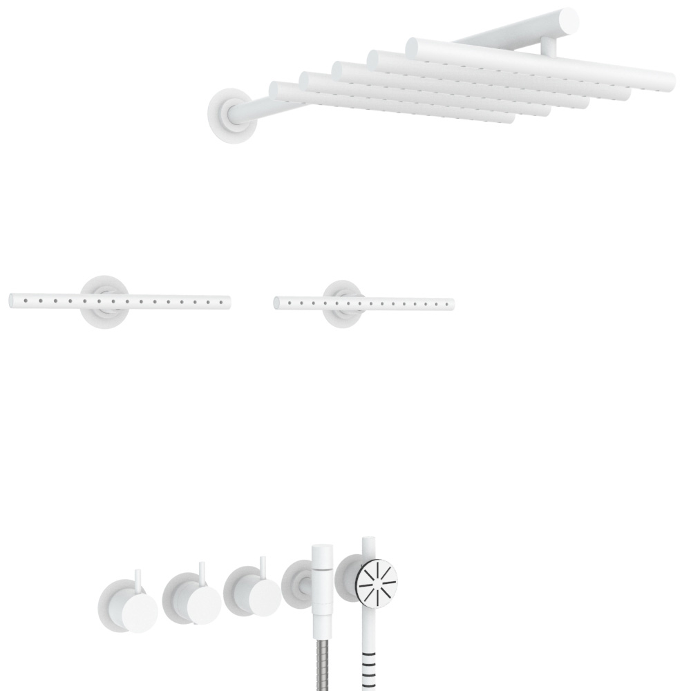 vola Combi-7S Unterputz-Brause-Thermostat mit 3-Wege-Umstellung, Hebel:25mm, weiß matt-Combi-7S-28