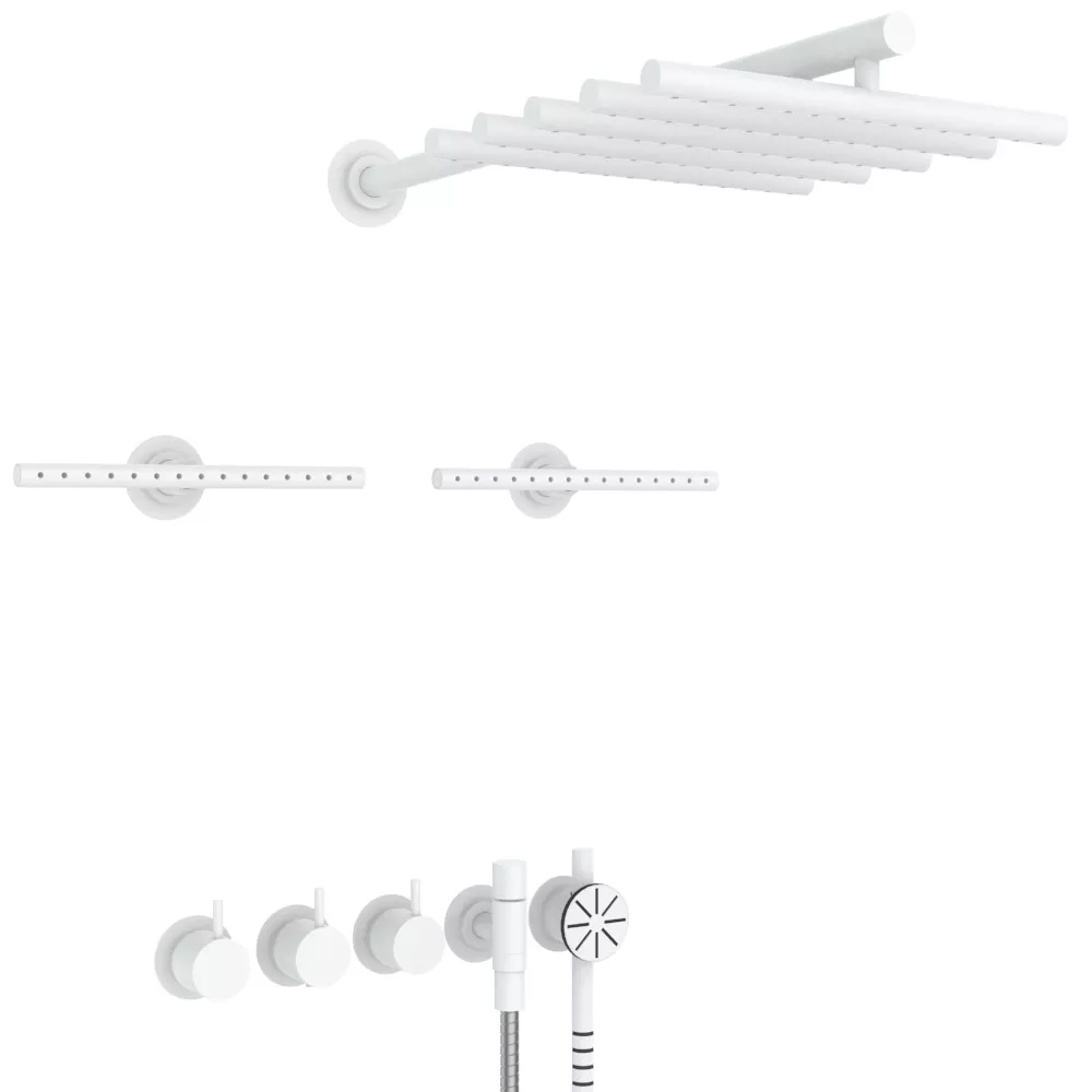 vola Combi-7S Unterputz-Brause-Thermostat mit 3-Wege-Umstellung, Hebel:25mm, weiß matt-Combi-7S-28