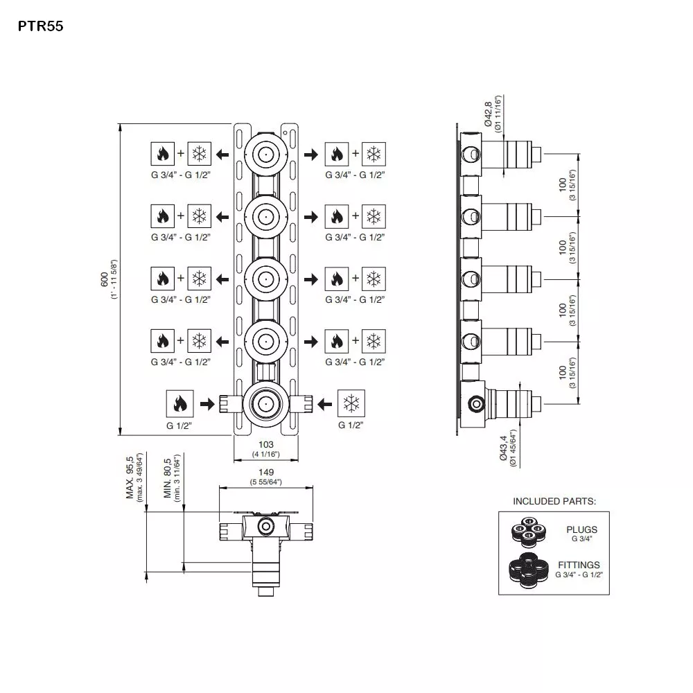 cea Unterputz-Einbauteil-PTR55