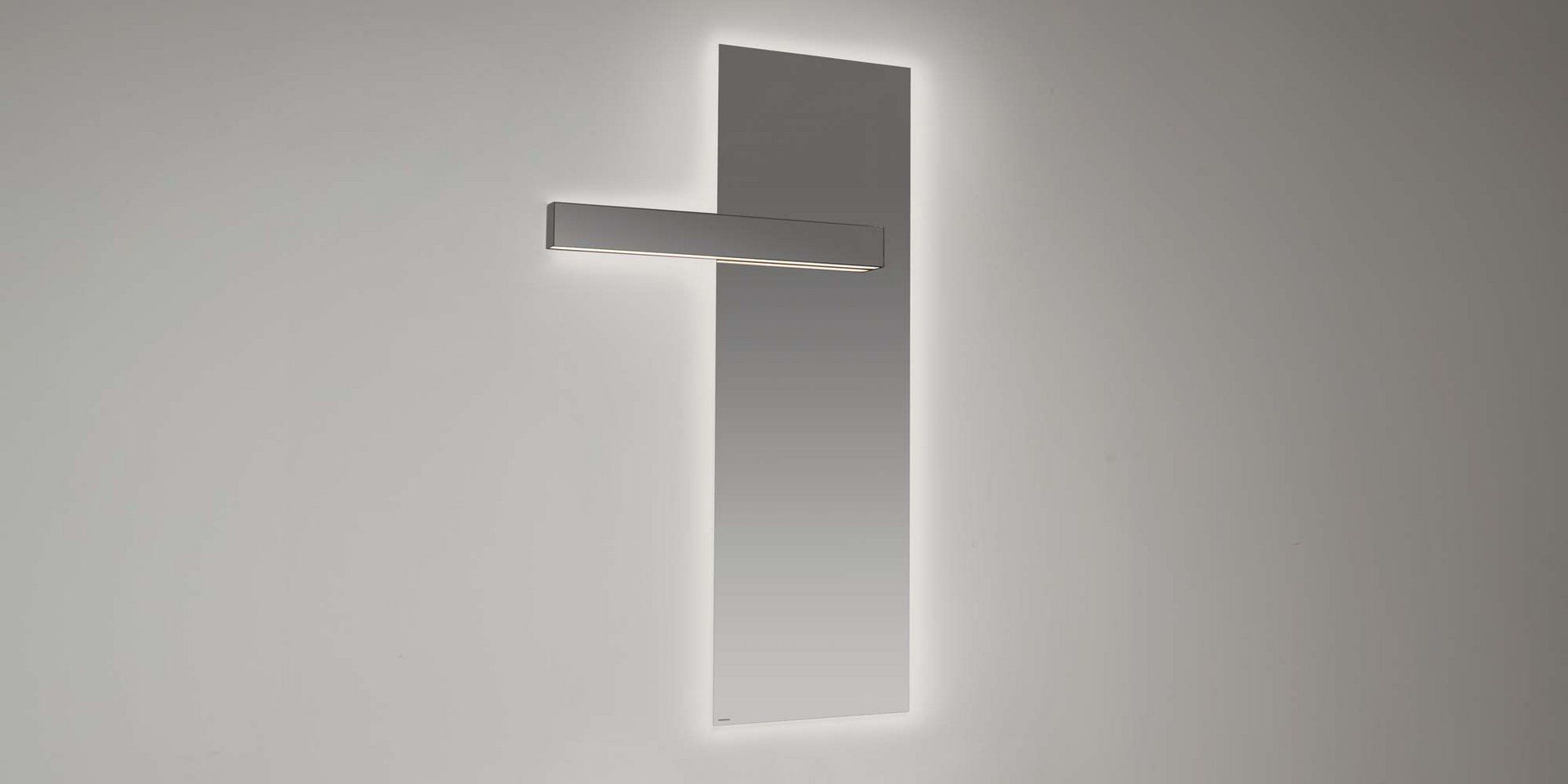 antoniolupi NEULUCE rechteckiger Spiegel mit LUCENTE-Leuchte, Breite: 45cm, Höhe: 144cm, Version links, Lichtfarbe: 4000K, neutralweiß-NEULUCE1-SX-4000