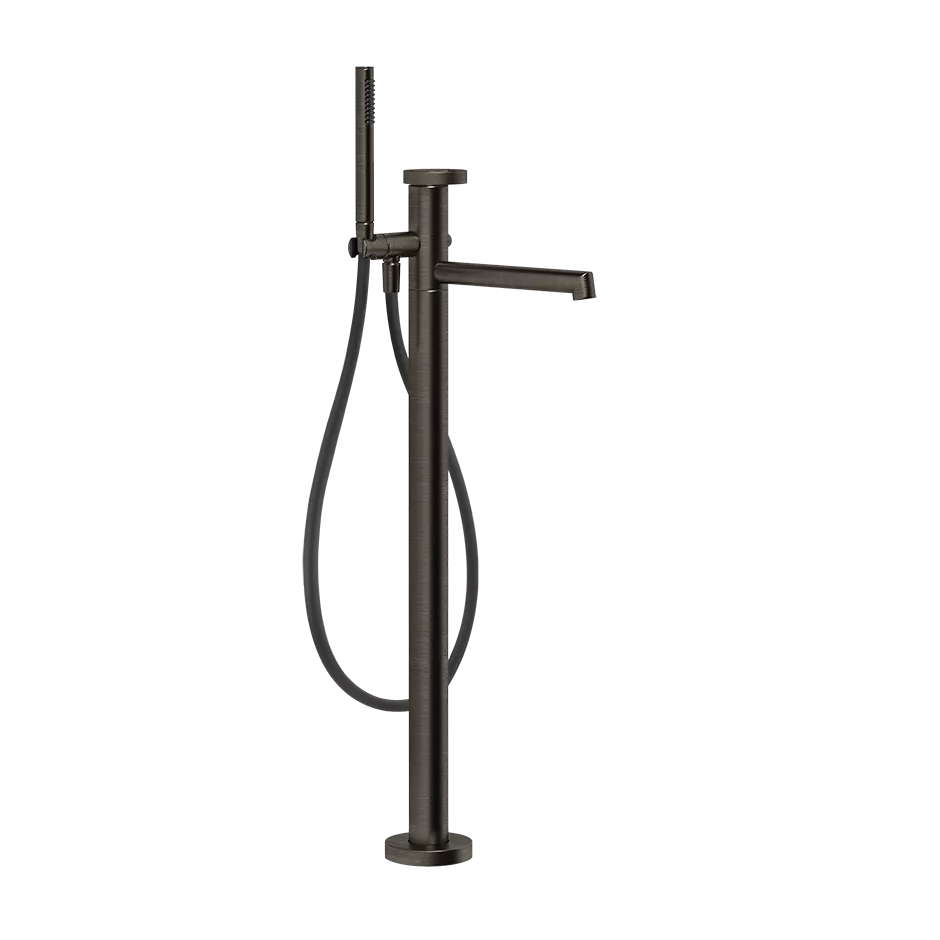 Gessi ANELLO Außenteil für freistehenden Wannenmischer mit Auslauf, Ausladung: 260mm, mit automatischem 2-Wege-Umsteller zum Ziehen, Schlauch 1,50m, Brausehalter und Antikalk-Handbrause, bronze antik - 63328187 Gessi ANELLO Außenteil für freistehenden Wannenmischer mit Auslauf, Ausladung: 260mm, mit automatischem 2-Wege-Umsteller zum Ziehen, Schlauch 1,50m, Brausehalter und Antikalk-Handbrause, bronze antik - 63328187