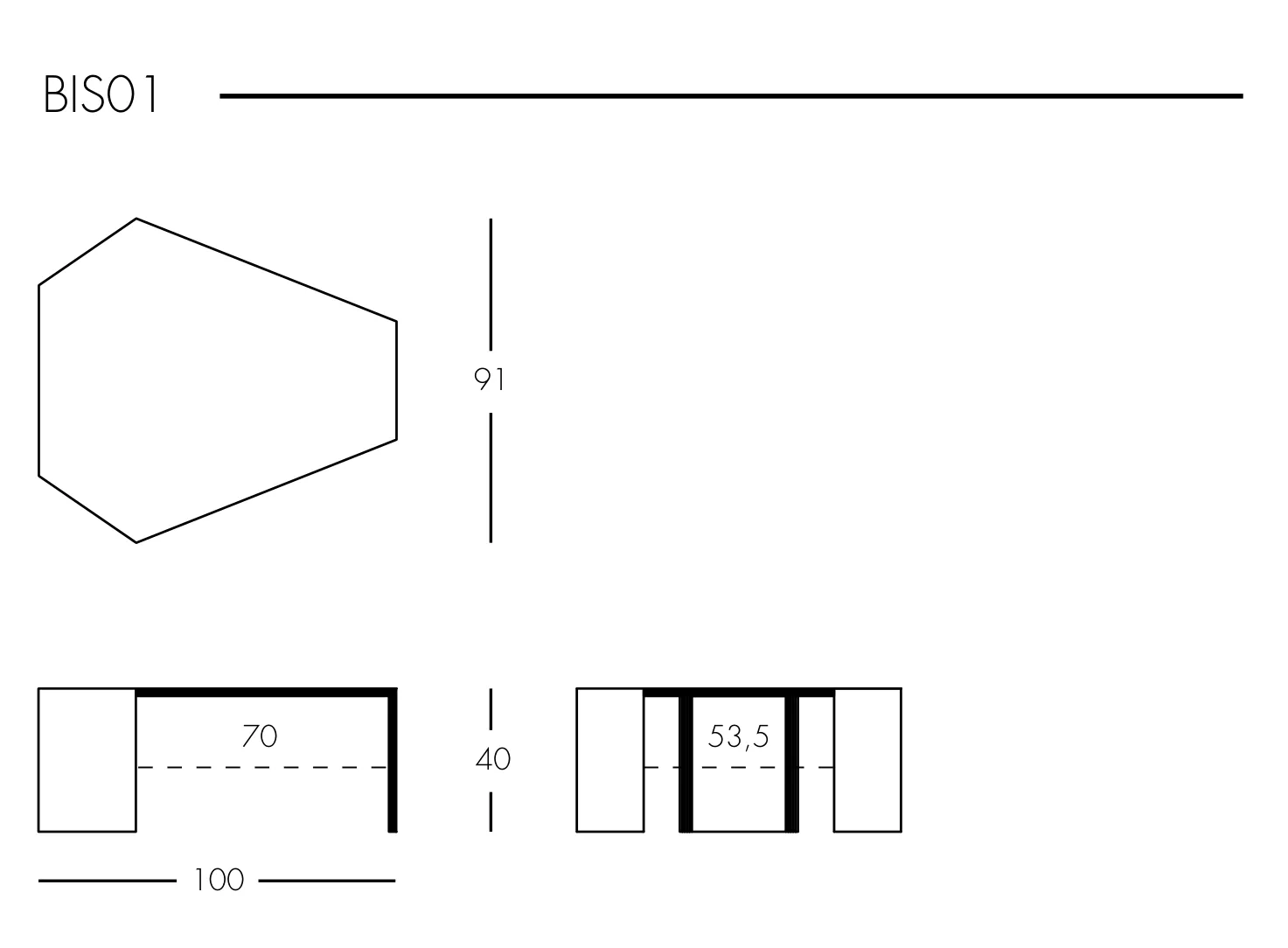 Glas Italia Bisel Couchtisch 100 × 91 cm, Höhe 40 cm, Ocker - BIS01-OCKER
