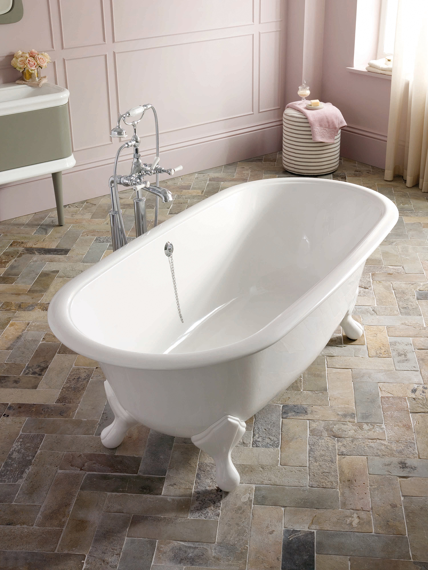 victoria + albert RADFORD freistehende Badewanne, 190,2x91x65cm, weiß glänzend - RAD-N-SW-OF+FT-RAD-SW