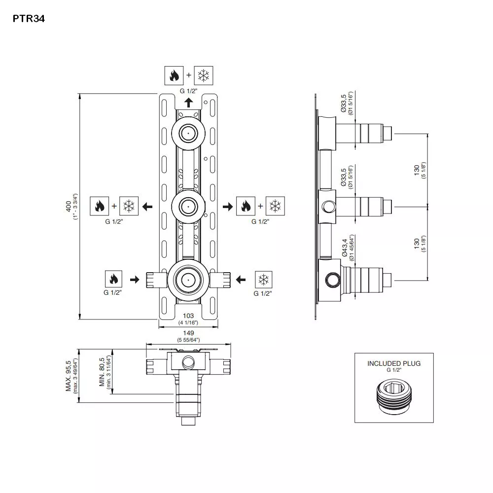 cea Unterputz-Einbauteil-PTR34