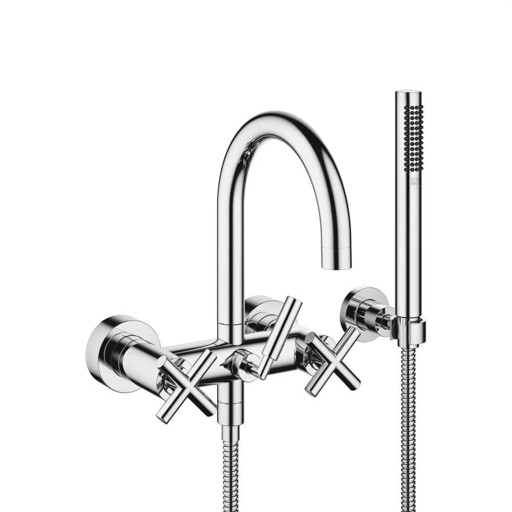 Dornbracht TARA Wannenbatterie für Wandmontage mit Schlauchbrausegarnitur, chrom-25133892-00