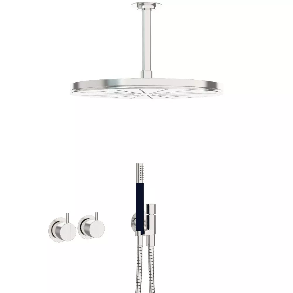 vola 2471-061A Unterputz-Brause-Einhebelmischer mit 2-Wege-Umstellung, Decken-Regenbrause 060A, Hebel:25mm, chrom-2471-061A-16