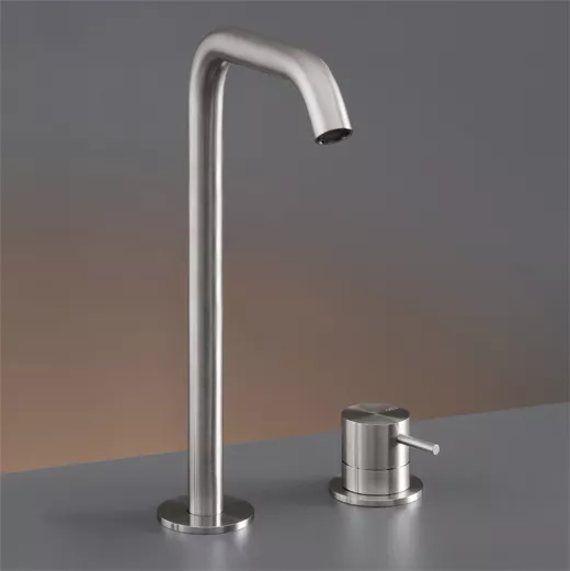 cea MIL 76 Zweiloch-Eingriffmischer mit Schwenkauslauf , H:280mm, edelstahl satiniert-MIL76S