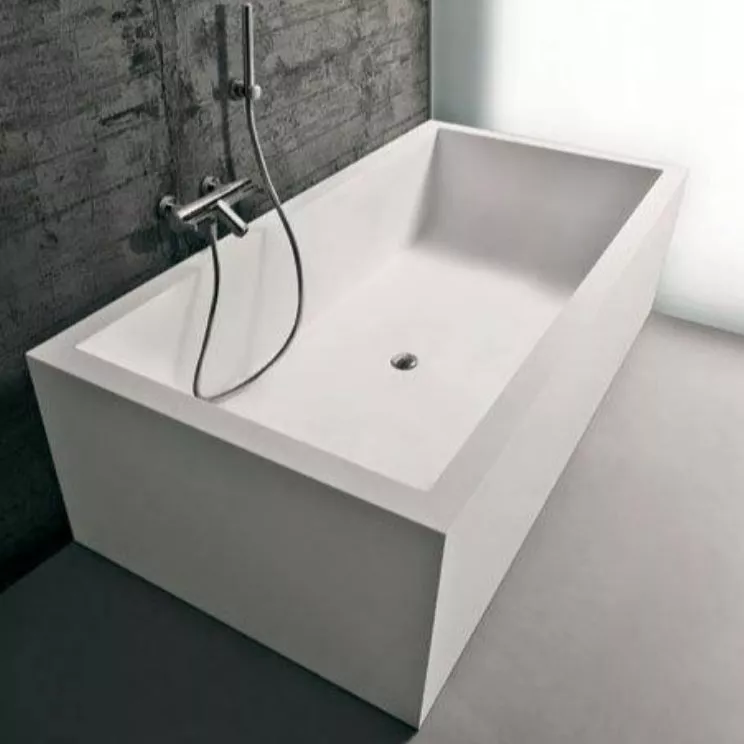 antoniolupi BIBLIO Badewanne, 170x70x53,5cm, 2 Seiten verkleidet, weiß matt, Ablaufgarnitur weiß matt-BIBLIO122L