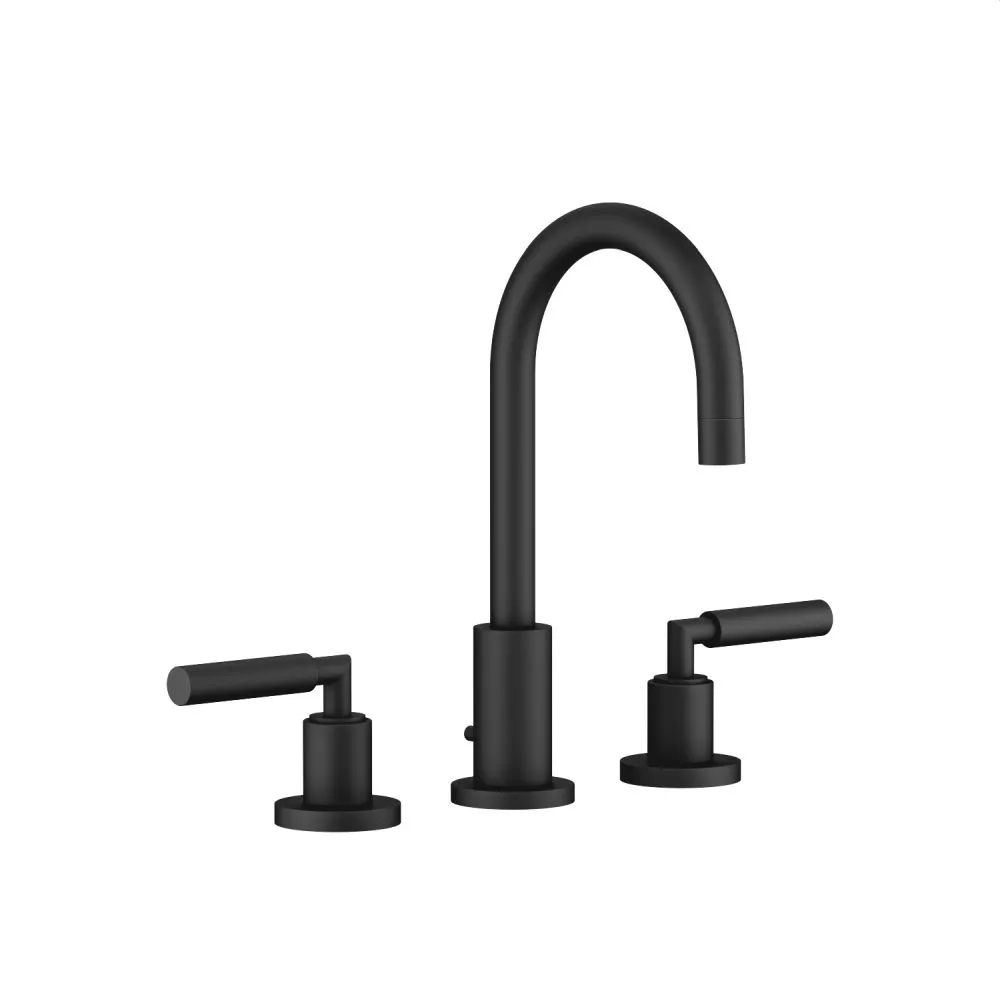 Dornbracht TARA Waschtisch-Dreilochbatterie mit Ablaufgarnitur, schwarz matt-20710882-33