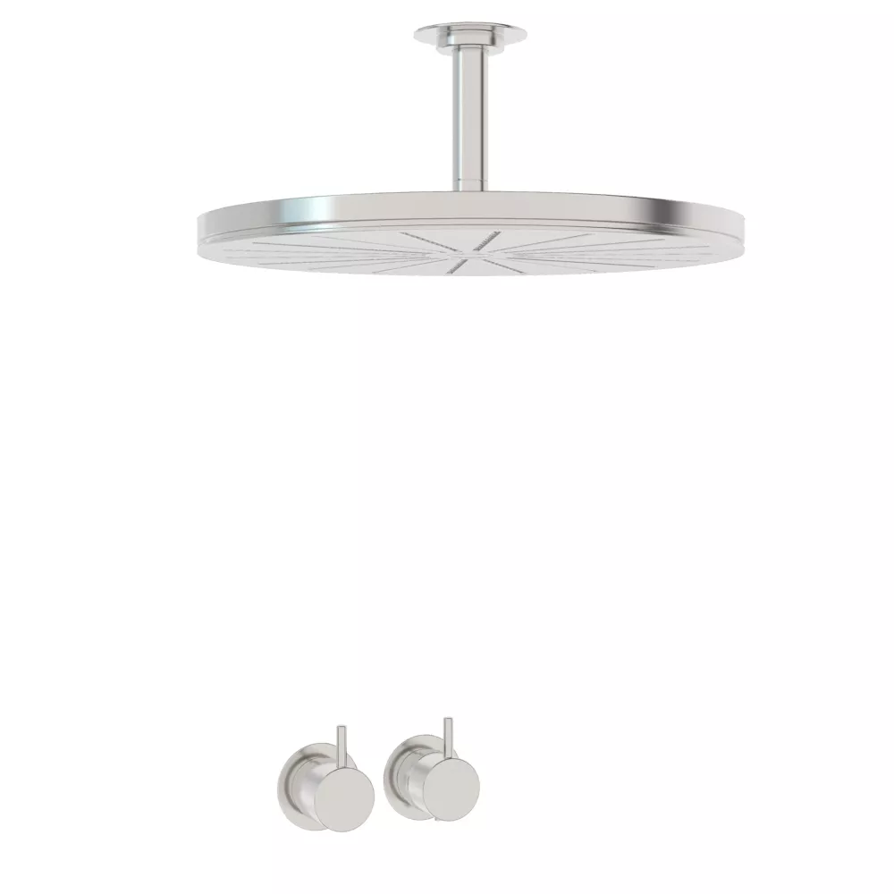 vola 5261A Unterputz-Brause-Thermostat mit Mengenregulierung, Decken-Regenbrause 060A, Hebel:25mm, chrom-5261A-16