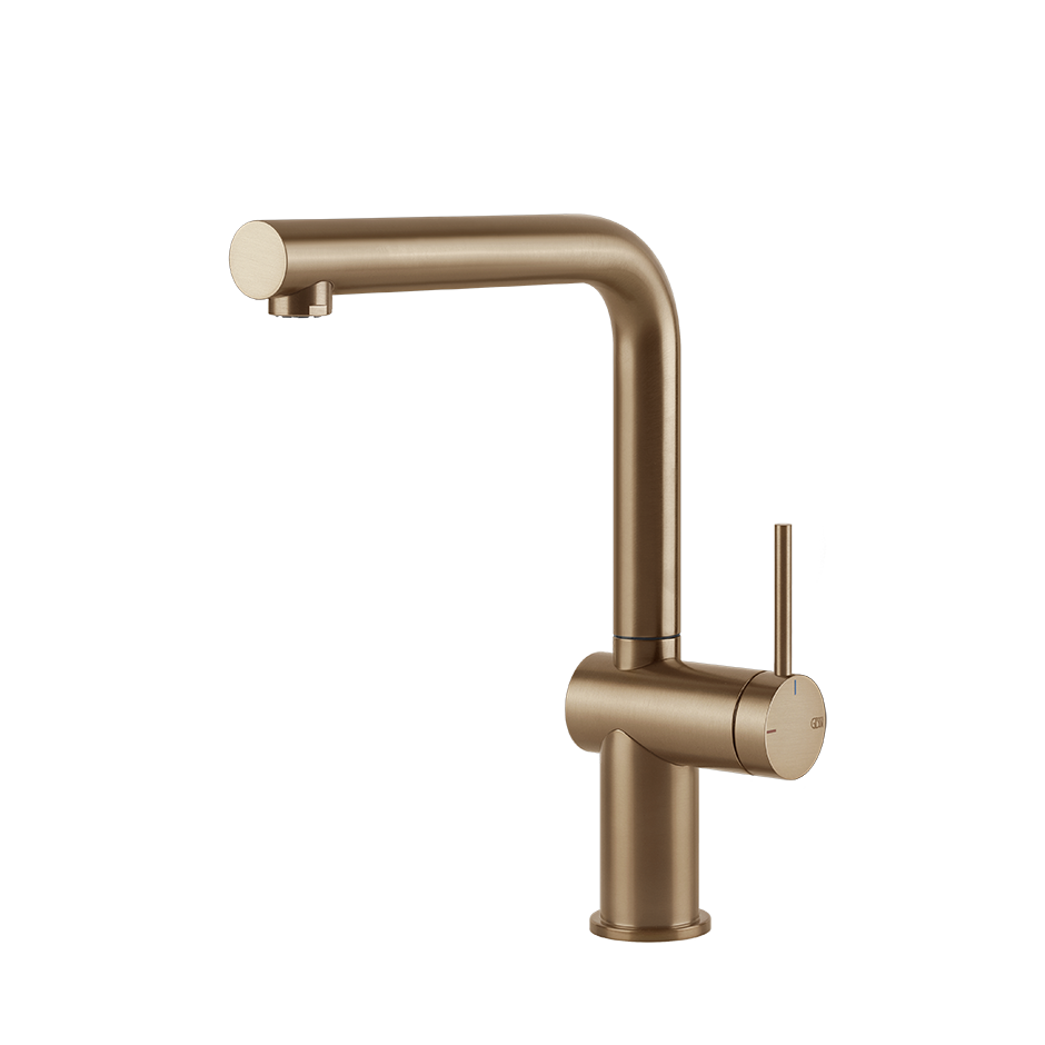 Gessi INEDITO Einhebelmischer mit Schwenkarm, warmes bronze gebürstet PVD - 60431726
