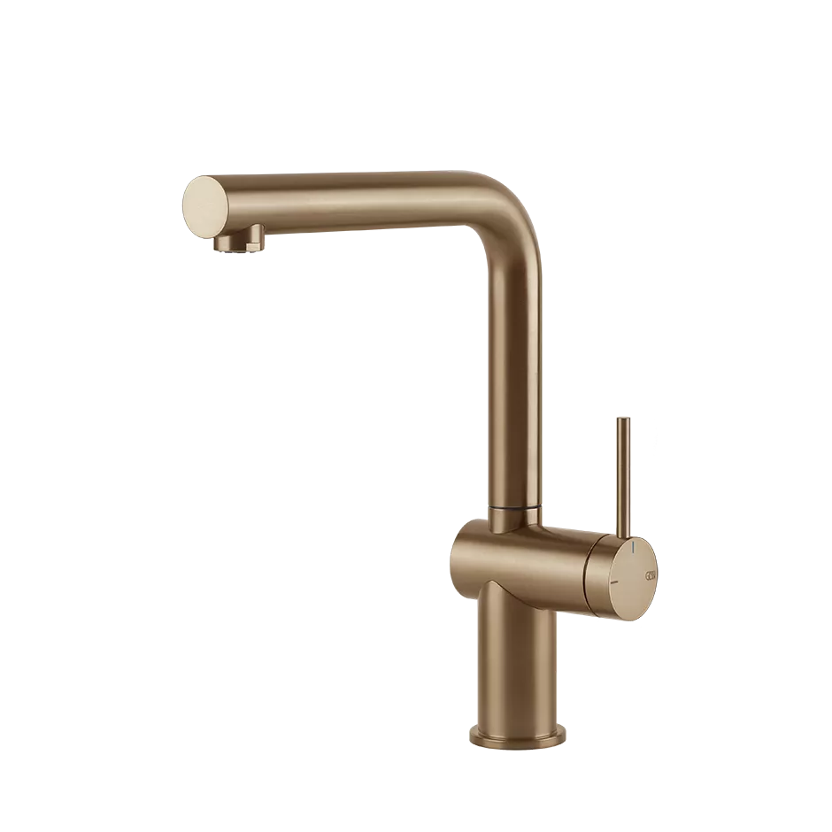 Gessi INEDITO Einhebelmischer mit Schwenkarm, warmes bronze gebürstet PVD - 60431726