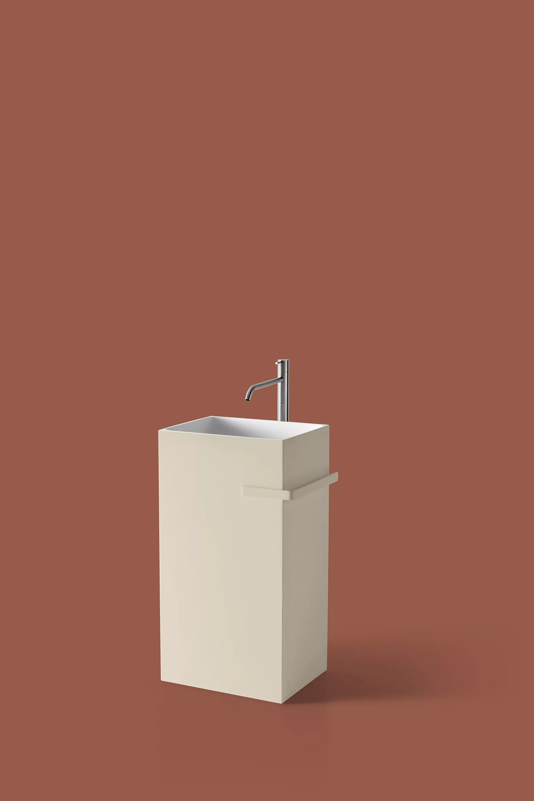 antoniolupi FUSTO freistehendes Waschbecken aus Flumood®, Breite: 45cm, Tiefe: 35cm, Höhe: 85cm, innen weiß matt, außen lackiert nach antoniolupi Farbkarte - FUSTO-5-DIV