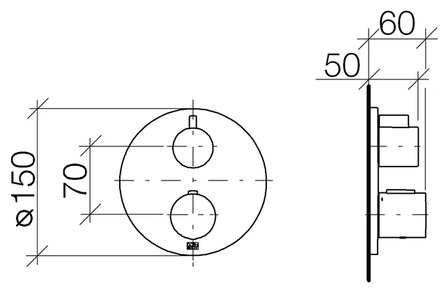 Dornbracht UP-Thermostat mit Einweg-Mengenregulierung, chrom-36425970-00
