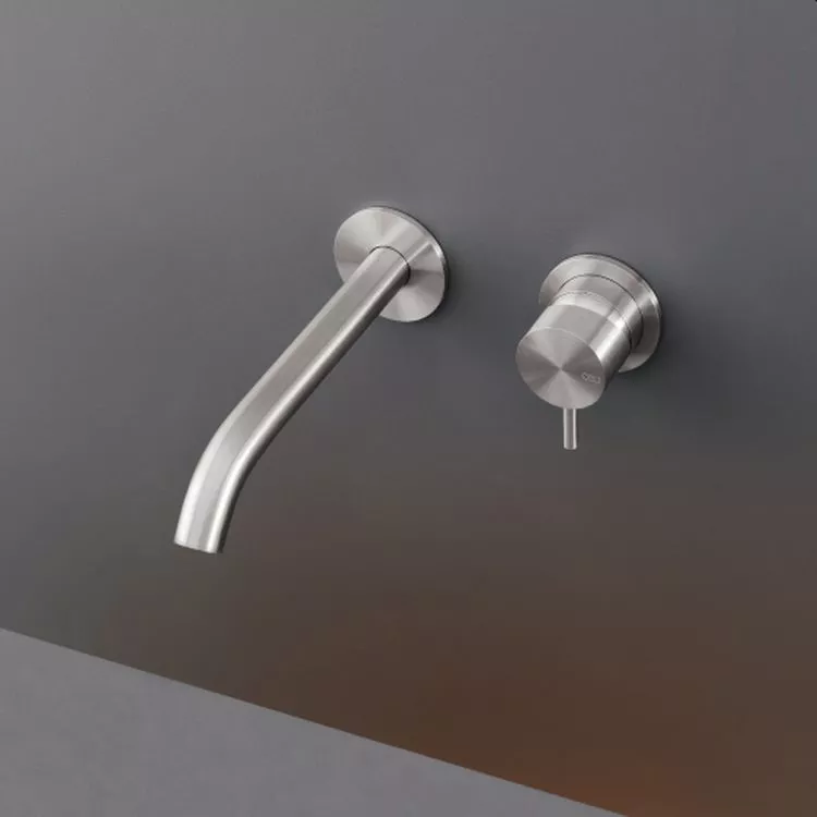 cea MIL 35 Wand-Waschtisch-Eingriffmischer, Ausladung:185mm, edelstahl satiniert-MIL35S