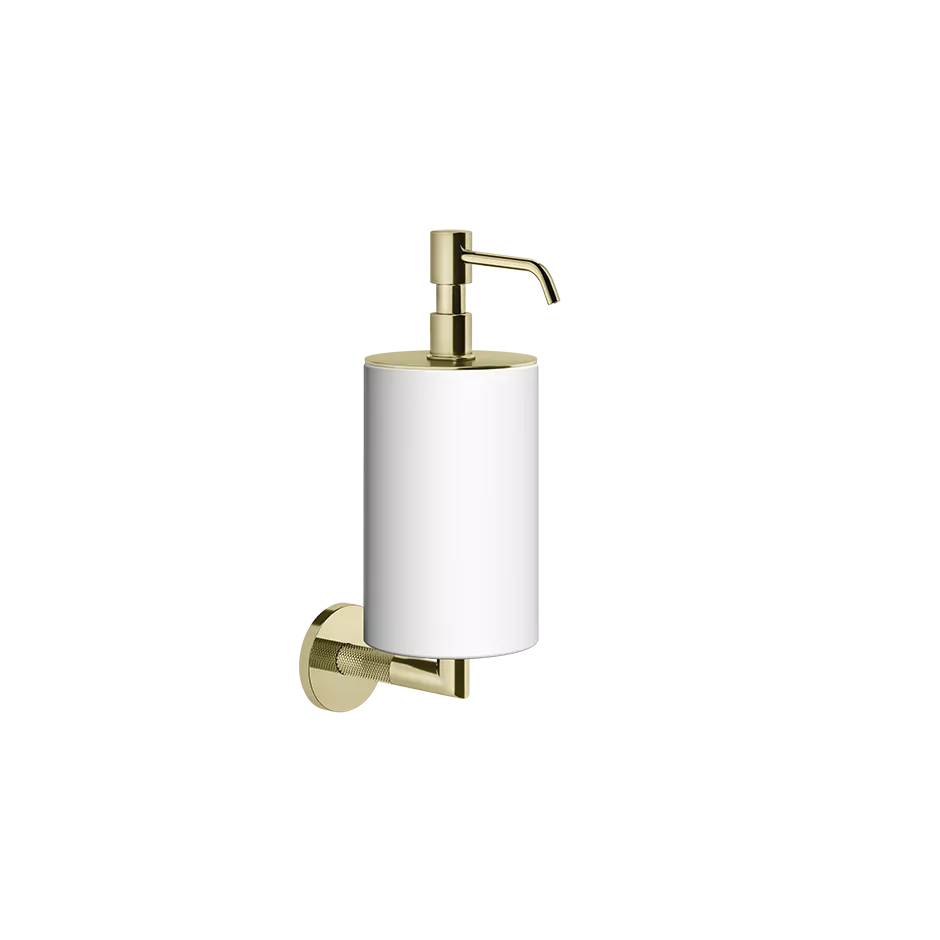 Gessi ANELLO Seifenspender zur Wandmontage, mit weißem Behälter, messing PVD - 63713710
