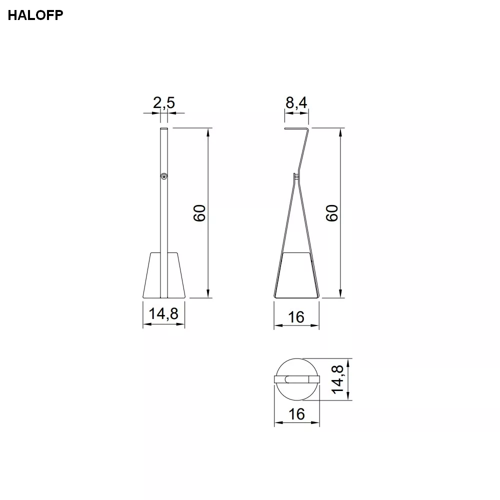 antoniolupi HALO Türstopper mit Basis aus Naturstein, 60x16cm-HALOFP-5