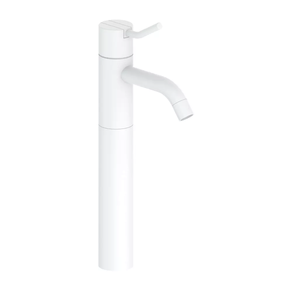 vola HV1M+170 Waschtisch-Einhebelmischer, Höhe:290mm, Ausladung:114mm, ohne Ablaufgarnitur, Hebel:60mm, weiß matt-HV1M+170-28