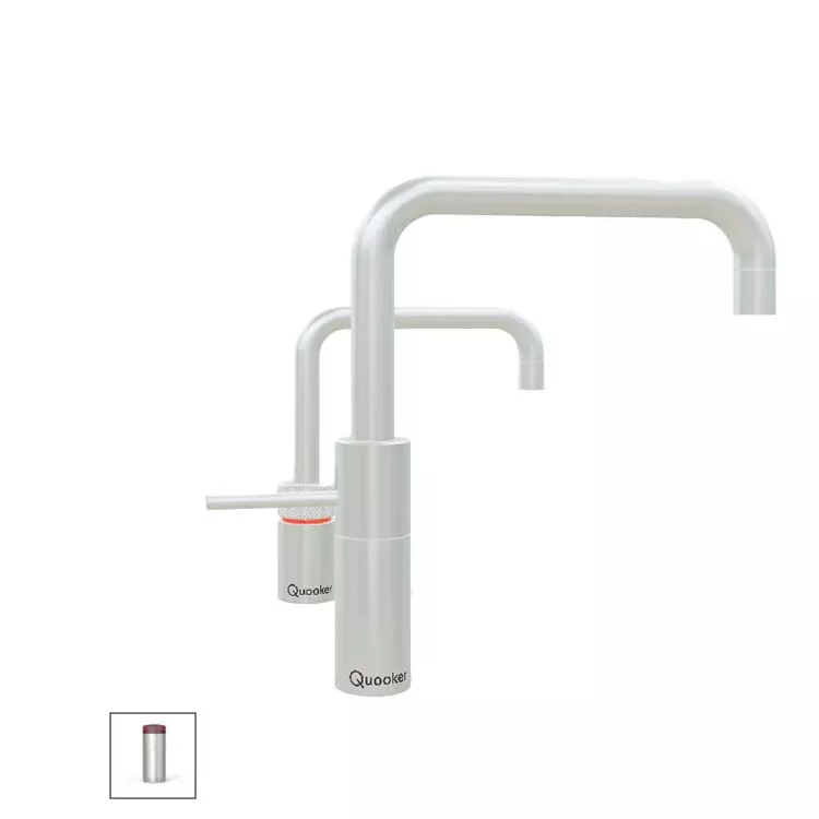 Quooker Nordic Square Twintaps Mischbatterie und Kochendwasserspender-22+NSRVSTT Quooker Nordic Square Twintaps Mischbatterie und Kochendwasserspender-22+NSRVSTT
