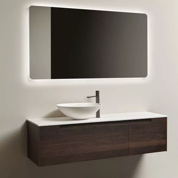 antoniolupi ORMA rechteckiger LED-Spiegel mit polierter Kante und runden Ecken, Breite: 99cm, Höhe: 90cm, Stärke: 4mm, Lichtfarbe: 4000K, neutralweiß - ORMA90W99-4000