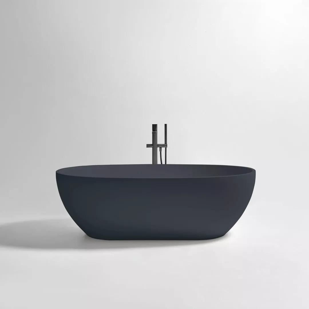 antoniolupi REFLEXLIGHT freistehende Badewanne aus Flumood®, 169x89x53cm, Wanneninnenraum weiß matt, außen lackiert in mamba-REFLEXLIGHT-5-MAMBA