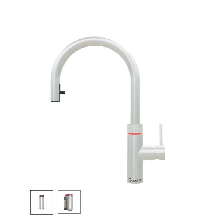Quooker PRO3 Flex Kalt-und Kochendwasserspender (CUBE) für Warmwasseranschluss, edelstahl-3XRVSCUBE