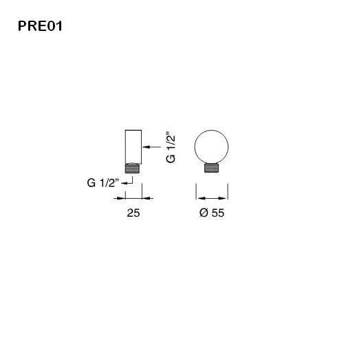cea PRE 01 Wandanschlussbogen, edelstahl satiniert-PRE01S