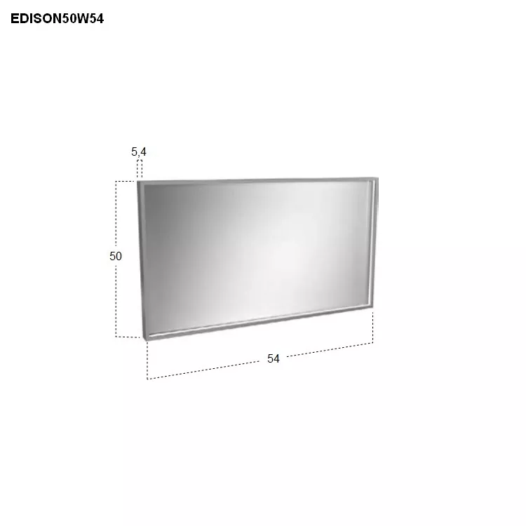 antoniolupi EDISON rechteckiger LED-Spiegel, H:50cm, B:54cm, Lichtfarbe:3000K, warmweiß-EDISON50W54_3000