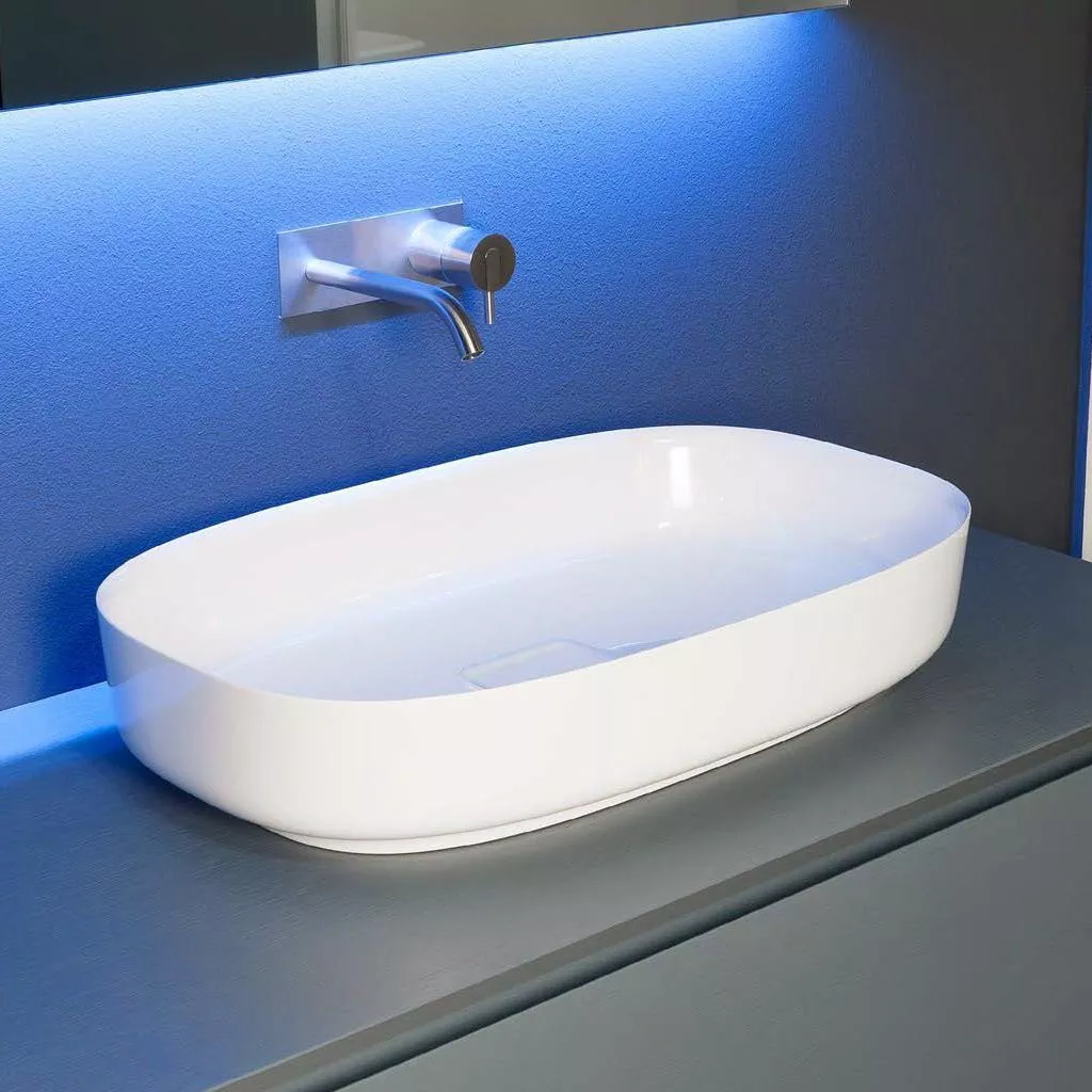 antoniolupi BOLOMOOD ovales Aufsatzbecken aus Flumood®, 63x40cm, weiß matt-BOLOMOOD63-2