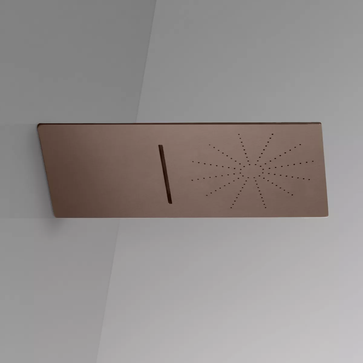 cea FRE294 2-Wege-Kopfbrause mit Regenstrahl und Wasserfallstrahl, Breite: 30cm, Tiefe: 55cm, bronze satiniert - FRE294ZS