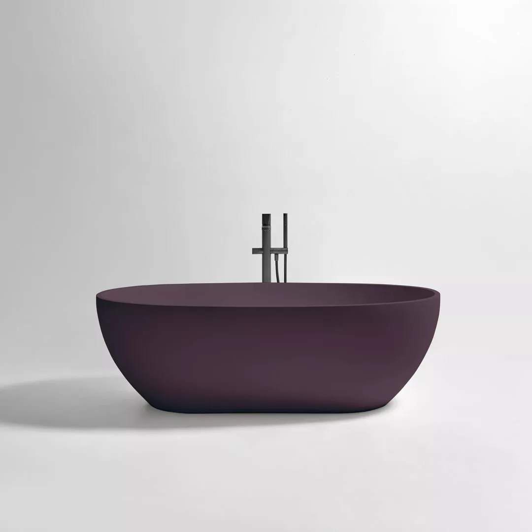 antoniolupi REFLEXLIGHT freistehende Badewanne aus Flumood®, 169x89x53cm, Wanneninnenraum weiß matt, außen lackiert in mamba-REFLEXLIGHT-5-MAMBA
