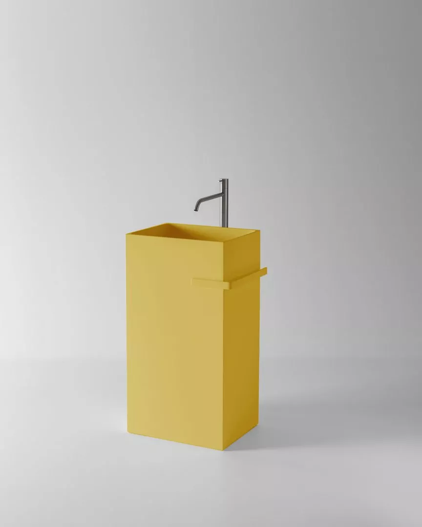 antoniolupi FUSTO freistehendes Waschbecken aus Colormood®, Breite: 45cm, Tiefe: 35cm, Höhe: 85cm, lackiert nach antoniolupi Farbkarte - FUSTO-4-DIV
