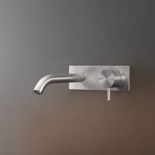 cea MIL 140 Wand-Waschtisch-Eingriffmischer, Ausladung:155mm, edelstahl satiniert-MIL140S