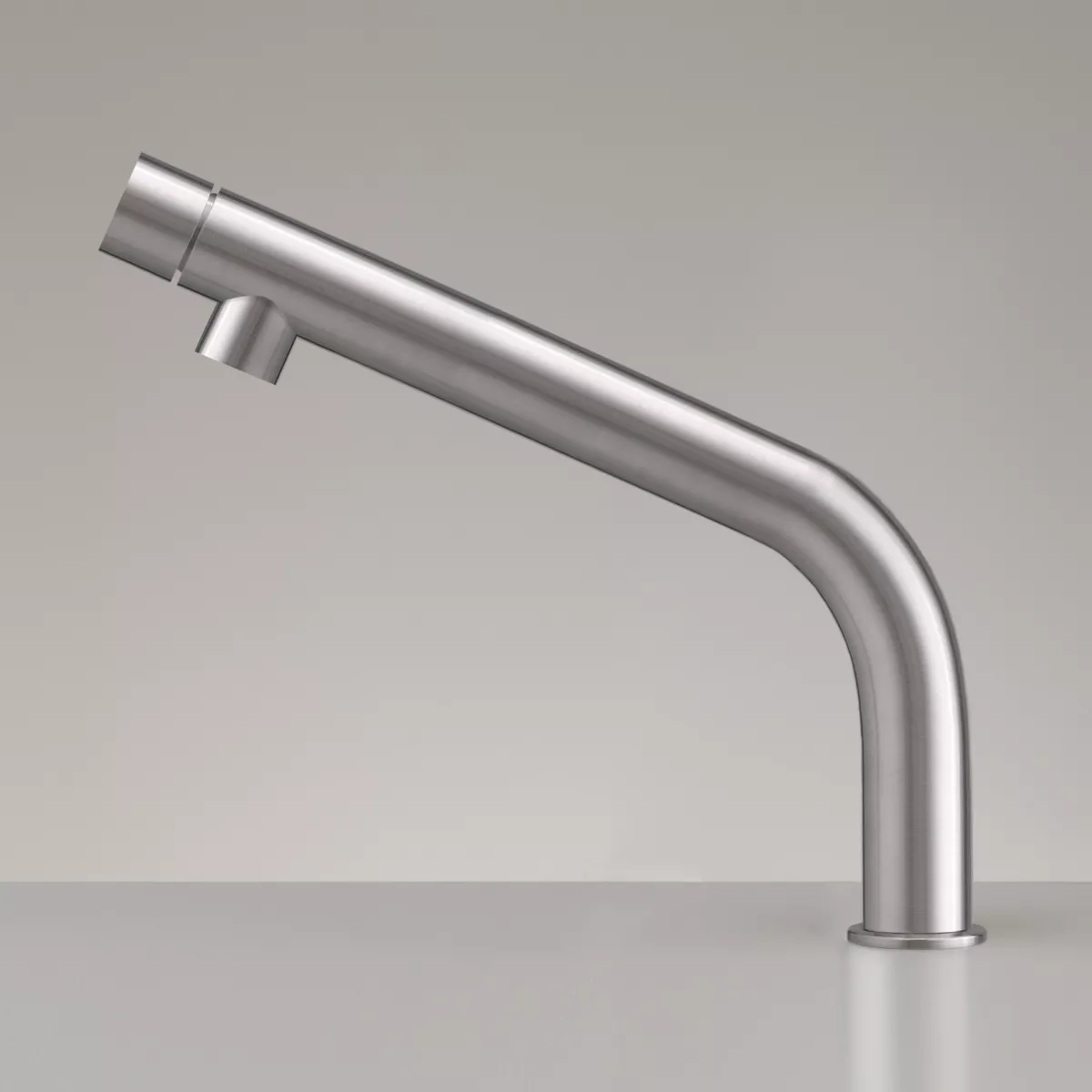 ceadesign GASTONE Einloch-Mischer mit schwenkbarem und abnehmbarem Auslauf zur Unterfenster-Montage, Ausladung: 190mm, edelstahl satiniert-GAS24S